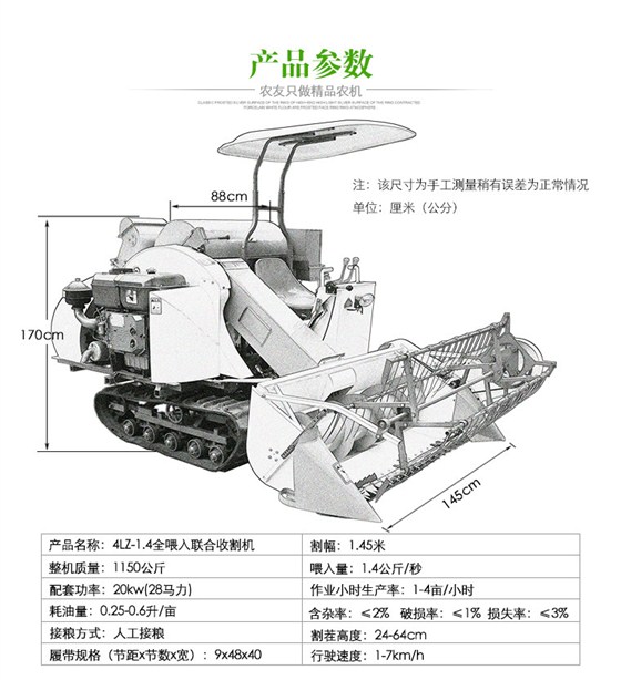 4LZ-1.2小型水稻聯合收割機